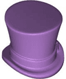 Minifigure, Headgear Hat, Top Hat with Ribbon