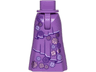 Mini Doll Hips and Skirt Full Length with Dark Purple Layers and Metallic Pink and Lavender Flowers Pattern - Thin Hinge