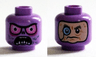 Minifigure, Head Dual Sided Alien with Bright Pink Eyes, Open Mouth with Pointed Teeth / Balaclava, Light Nougat Face with Monocle Pattern