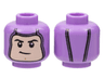 Minifigure, Head Balaclava, Light Nougat Face, Black Eyebrows, Lopsided Grin, Medium Nougat Chin Cleft Pattern