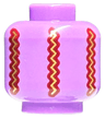 Minifigure, Head without Face with Dark Red and Gold Zig Zag Vertical Lines Pattern (HP Beaded Bag)