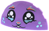 Brick, Round 3 x 6 x 1 Dome Half with Black Eyes with Highlights, Coral Eyebrows and Nose, Metallic Light Blue Spots on Cheeks, White Buck Teeth Pattern (Dreamzzz Bunchorro Face)