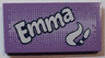 Tile 2 x 4 with 'Emma' and Paint Brush and Swirl Pattern