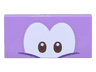 Tile 2 x 4 with Dark Brown and Reddish Brown Eyes on White Background, Dark Purple Eyelid Lines Pattern (Super Mario Big Urchin)