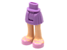 Mini Doll Hips and Skirt, Light Nougat Legs and Bright Pink Shoes Pattern - Thick Hinge