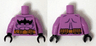 Torso Batman Logo Upside Down with Muscles and Gold Belt Pattern / Medium Lavender Arms / Black Hands