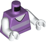 Torso Dress with White Collar, Black Line, and Lavender Stripe Pattern / White Arms / White Hands