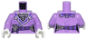 Torso Female Robe with White Trim, Dark Purple Belt, Silver Buckle and Scarf Pattern / Medium Lavender Arms / White Hands