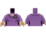 Torso Female Uniform Vest with Gold and Silver Star Trek Starfleet Insignia, Light Nougat Neck Pattern / Medium Lavender Arms / Light Nougat Hands
