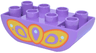 Duplo, Brick 2 x 4 Slope Curved Inverted Double with Yellow, Orange and Light Aqua Butterfly Wings Pattern
