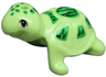 Turtle, Friends Style with Reddish Brown Eyes, Bright Green and Dark Green Spots and Shell Pattern