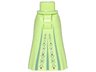 Mini Doll Hips and Skirt Full Length with 3 Pleats and Sand Green and Magenta Embroidery Pattern - Thick Hinge