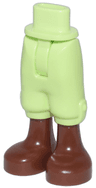 Mini Doll Hips and Trousers Cropped with Molded Reddish Brown Legs and Feet Pattern - Thin Hinge