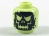 Minifigure, Head Alien with Black Skull Pattern