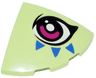 Slope, Curved 3 x 3 Corner Round with Magenta, Black and White Eye and Blue Triangles Pattern Model Left Side