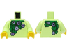 Torso with Green Leaves and Medium Lavender and Lavender Flowers Pattern (BAM) / Yellowish Green Arms / Yellow Hands