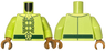 Torso Jacket with Lime Leaf Fasteners, Dark Green Belt with Bright Light Yellow Flower, Ascot Pattern / Yellowish Green Arms / Medium Nougat Hands
