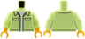 Torso Jacket with Black Outlined Collar and Pockets over White Shirt Pattern / Yellowish Green Arms / Yellow Hands