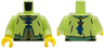 Torso Tang Jacket, Dark Azure Laces, Sand Green Collar and Hem with Gold Filigree Pattern / Yellowish Green Arms / Yellow Hands