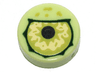 Tile, Round 1 x 1 with Lime Eye Partially Closed with Black Pupil and Bright Light Yellow Highlights Pattern