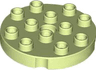 Duplo, Plate Round 4 x 4 with Hole with Locking Ridges