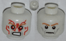 Minifigure, Head Dual Sided Medium Nougat Eyebrows, Gray Wrinkles, Determined / Angry with Red Eyes and Protruding Veins Pattern