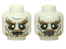 Minifigure, Head Dual Sided LotR Ghost with Glowing Eyes and Moustache, Bottom Teeth / Top and Bottom Teeth Pattern