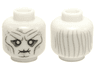 Minifigure, Head LotR White Eyes, Puckered Mouth, Dark Bluish Gray Cheek Lines and Wrinkles, Light Bluish Gray Thin Hair on Back Pattern (Witch-King)