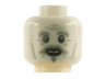 Minifigure, Head Sand Green Contours, Eyebrows, Moustache, Soul Patch Pattern