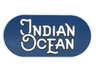 Tile, Round 2 x 4 Oval with Black Outline 'INDIAN OCEAN' on Dark Blue Background Pattern