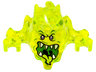 Minifigure, Headgear Mask Ninjago Skreemer with Dark Purple Eyes and Mouth Open with White Pointed Teeth and Yellowish Green Tongue Pattern