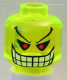 Minifigure, Head Red Eyes, Eyebrows, White Teeth and Grin Pattern (The Joker's Bomb)