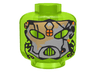 Minifigure, Head Alien with Gray Mask and Mouth Grille Pattern (UFO Blue)