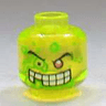 Minifigure, Head Slime Face, 1 Red Eye, White Teeth, Missing Tooth Pattern