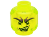 Minifigure, Head Alien Ghost with Large Dark Purple and Black Eyebrows, White Fangs, and Lopsided Scowl Pattern