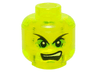 Minifigure, Head Black Pointed Eyebrows, Bright Green Eye Shadow, Open Mouth Scowl with Top Teeth Pattern
