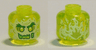 Minifigure, Head Alien Ghost with Yellowish Green Face, Bushy Eyebrows, Slime Mouth and Flames in Back Pattern