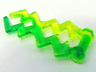 Wave Angular Double with Bar Handle (Electric Zigzag / Lightning Bolt) with Marbled Trans-Green Pattern