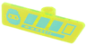 Minifigure, Utensil Gameplayer Label with Pixelated Medium Azure Ninja Head and Broken Stripe / Health Bar Pattern