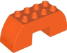 Duplo, Brick 2 x 6 x 2 Slope Curved Double with 2 x 2 Cutout on Bottom