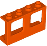 Window 1 x 4 x 2 Plane, Single Top Hole and Single Bottom Hole for Glass