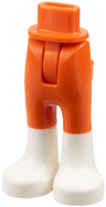 Mini Doll Hips and Trousers with Back Pockets with Molded White Lower Legs / Boots Pattern - Thin Hinge