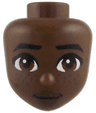 Mini Doll, Head Friends with Black Eyebrows, Reddish Brown Eyes, Dark Brown Lips and Freckles, Closed Mouth Pattern