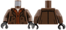 Torso Trenchcoat, Dark Orange Hems and Buttons, Light Nougat Neck Pattern / Umber Arms / Black Hands