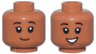 Minifigure, Head Dual Sided Child, Thin Black Eyebrows, Closed Mouth Smile / Open Mouth Smile Pattern
