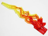 Hero Factory Weapon Accessory, Flame / Lightning Bolt with Axle Hole with Marbled Trans-Yellow Pattern