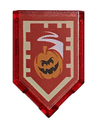 Tile, Modified 2 x 3 Pentagonal with Nexo Power Shield Pattern - Manic Pumpkin