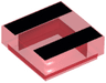 Tile 1 x 1 with 2 Black Stripes Pattern