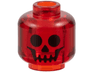 Minifigure, Head with Black Standard Skull Pattern