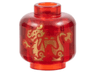 Minifigure, Head without Face with Gold Dragon Pattern on Both Sides